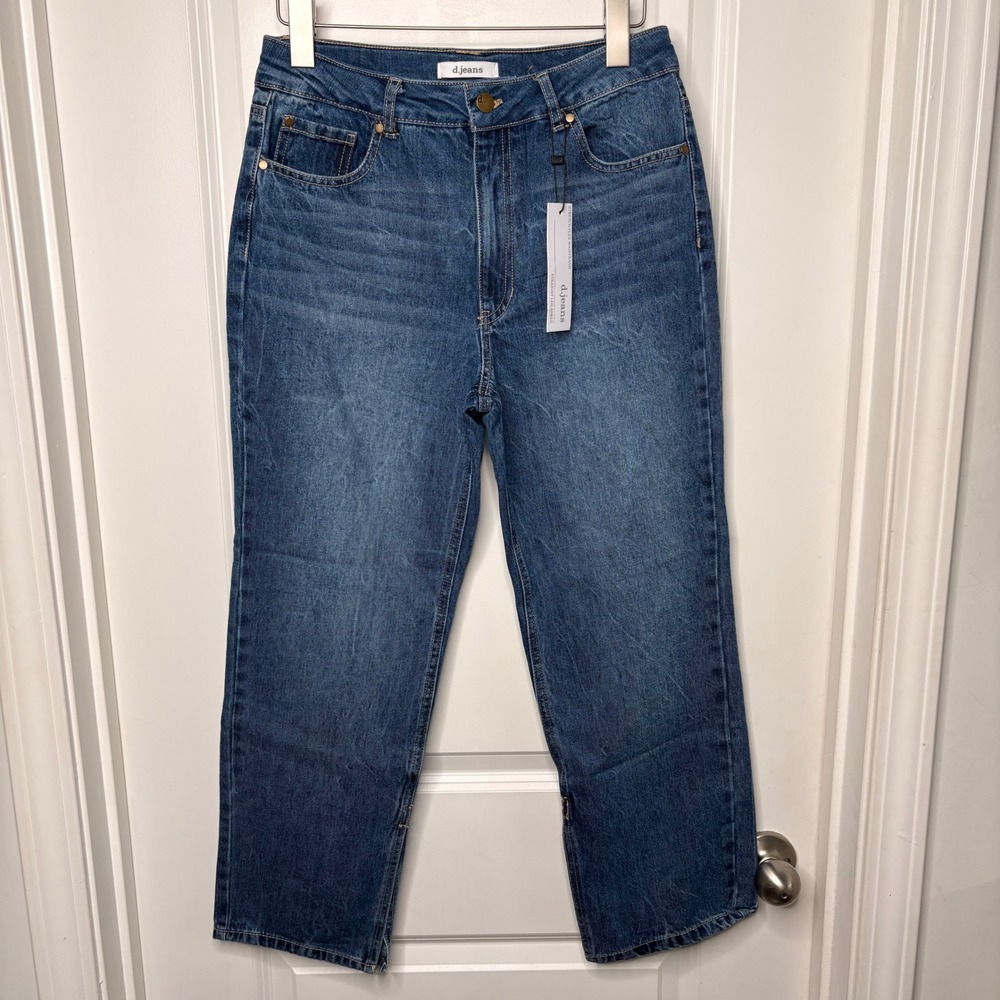 d.jeans Straight Leg Ankle Jeans Stretch Flex Waist Medium Wash Womens 6 NWT